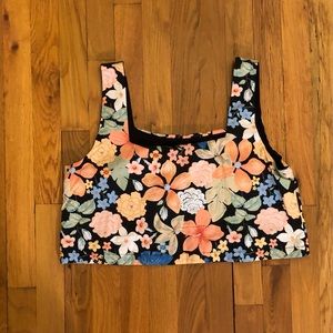 Buddy Love Cropped Oversized Tank Top in Floral Print